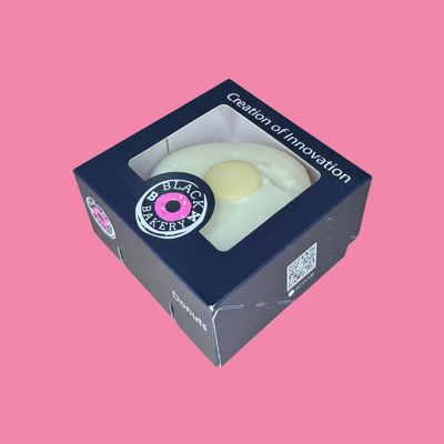 Premium Donut - White Choc Button Black Box Donuts