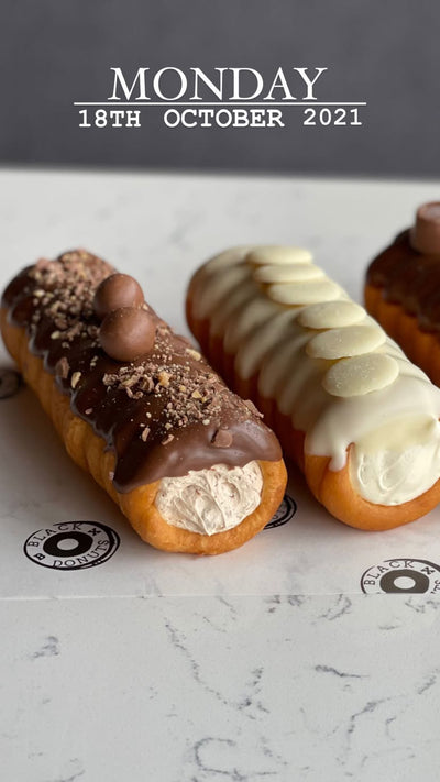 Box of 3 Donnollis - Our Donut Cannoli FILLED with cream, DIPPED in chocolate & TOPPED with your favourite treat