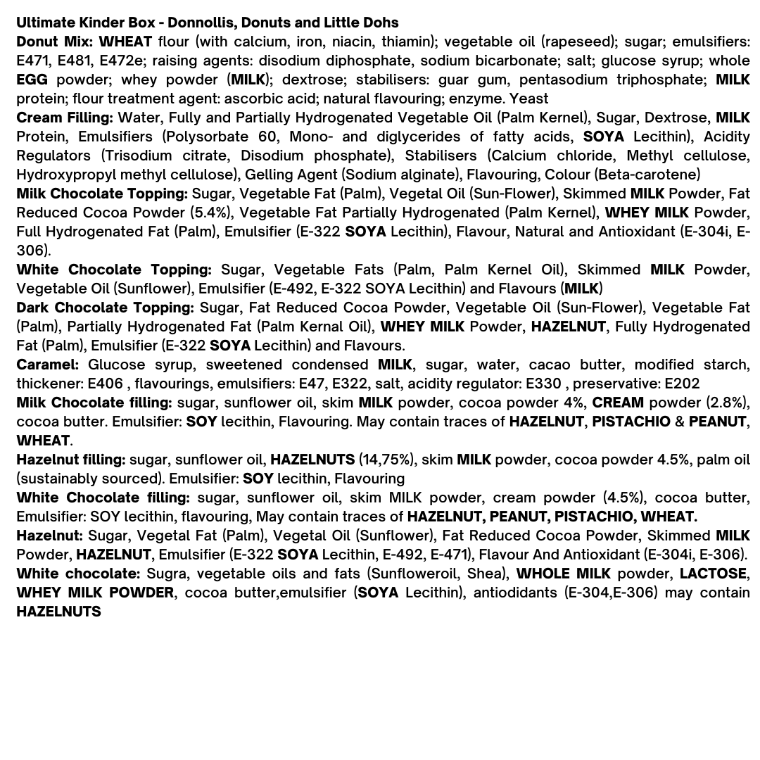 The Ultimate Kinder Box - Donnollis, Donuts and Little Dohs Black Box Donuts