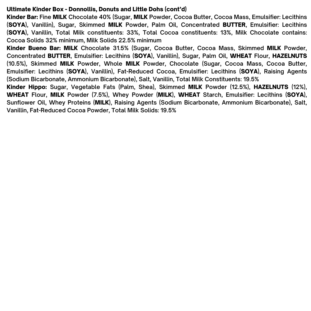 The Ultimate Kinder Box - Donnollis, Donuts and Little Dohs Black Box Donuts