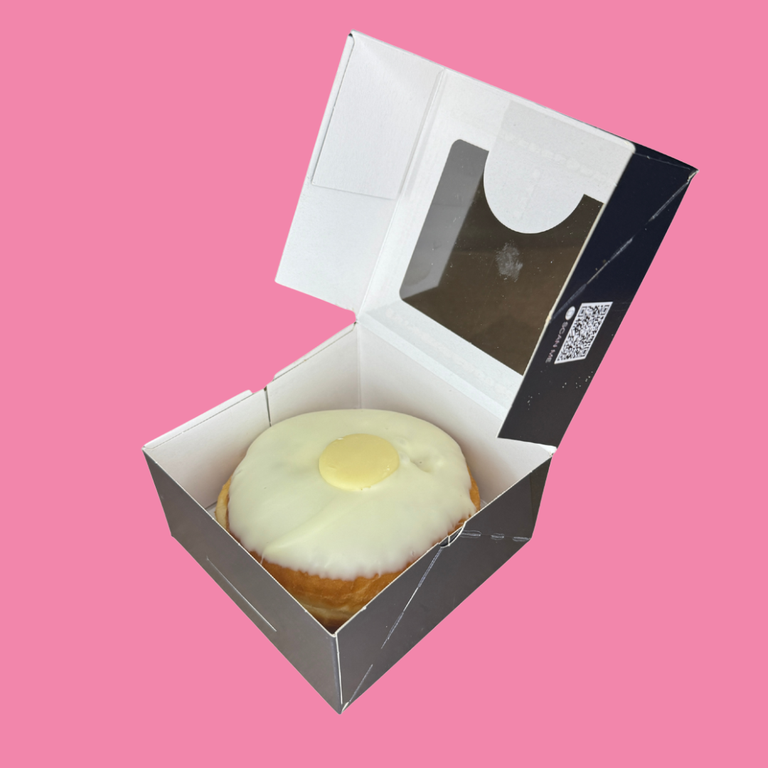 Premium Donut - White Choc Button Black Box Donuts