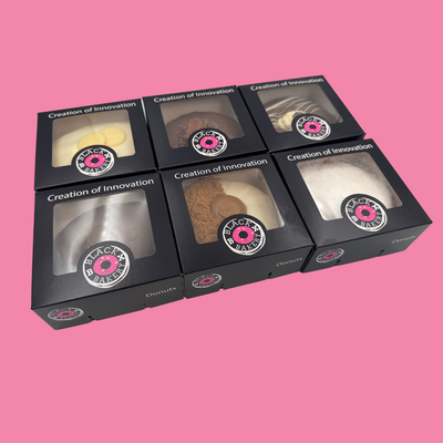 The Classic & Caramel Box - 6 Donuts Black Box Donuts