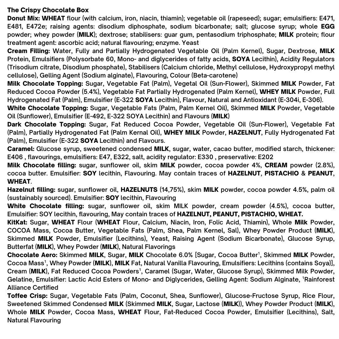 The Crispy Chocolate Box - 6 Donuts Black Box Donuts