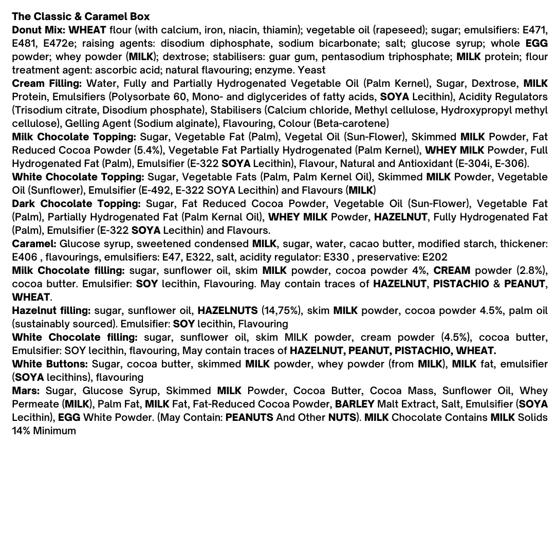 The Classic & Caramel Box - 6 Donuts Black Box Donuts