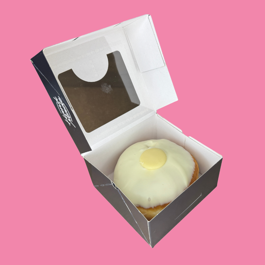 Premium Donut - White Choc Button Black Box Donuts