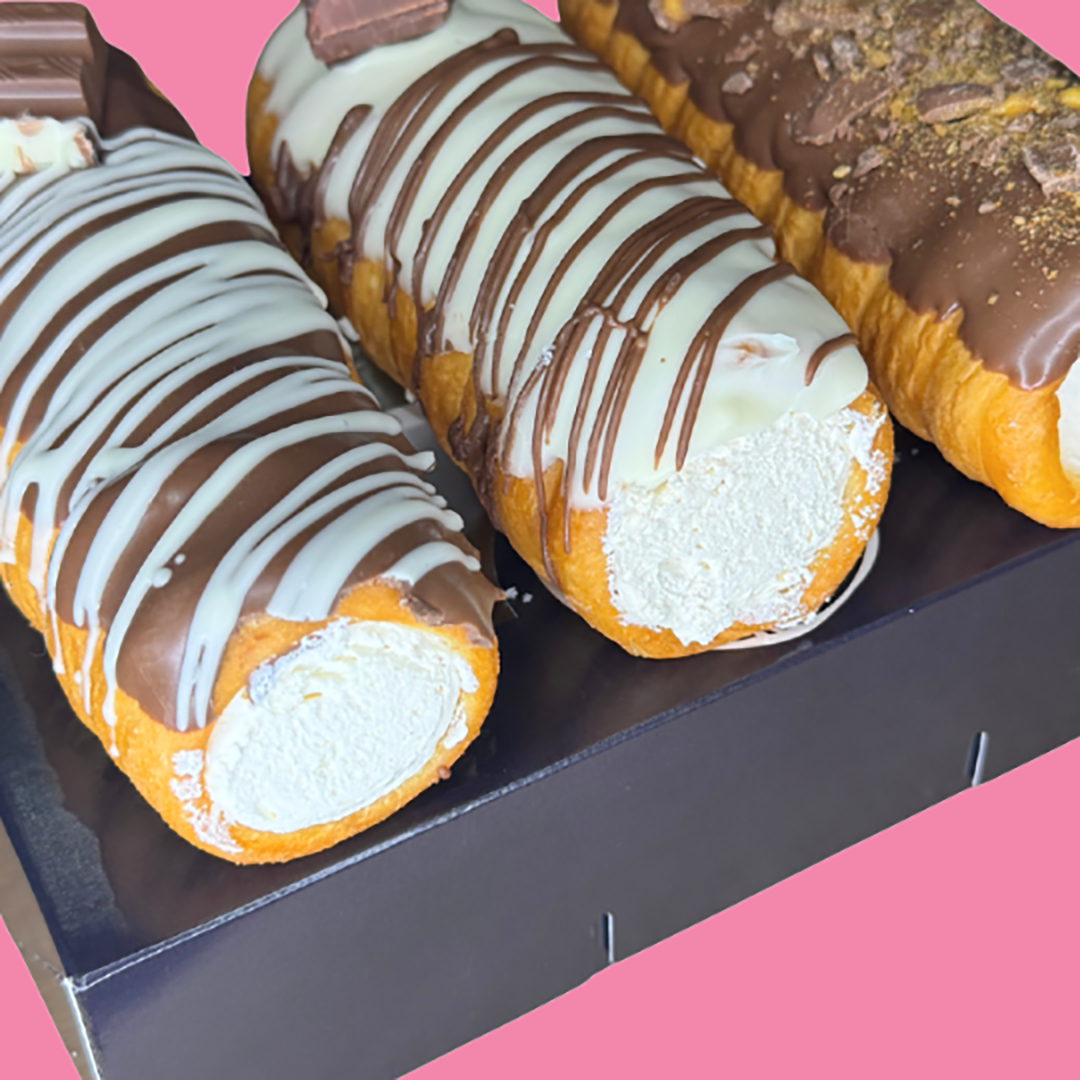 6 Donnollis - Flavour Pack 2 - Kinder Bar, Kinder Bueno & Crunchie Black Box Donuts