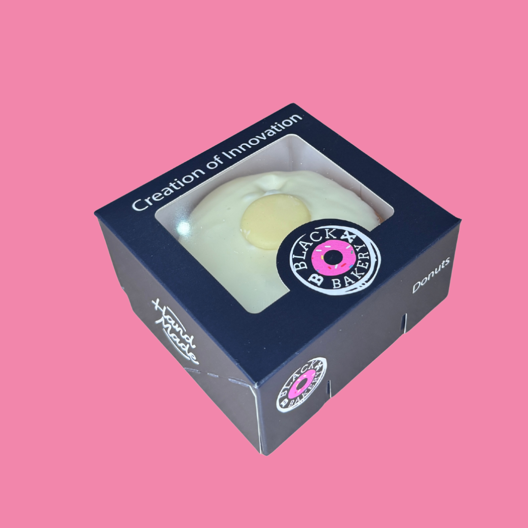 Premium Donut - White Choc Button Black Box Donuts