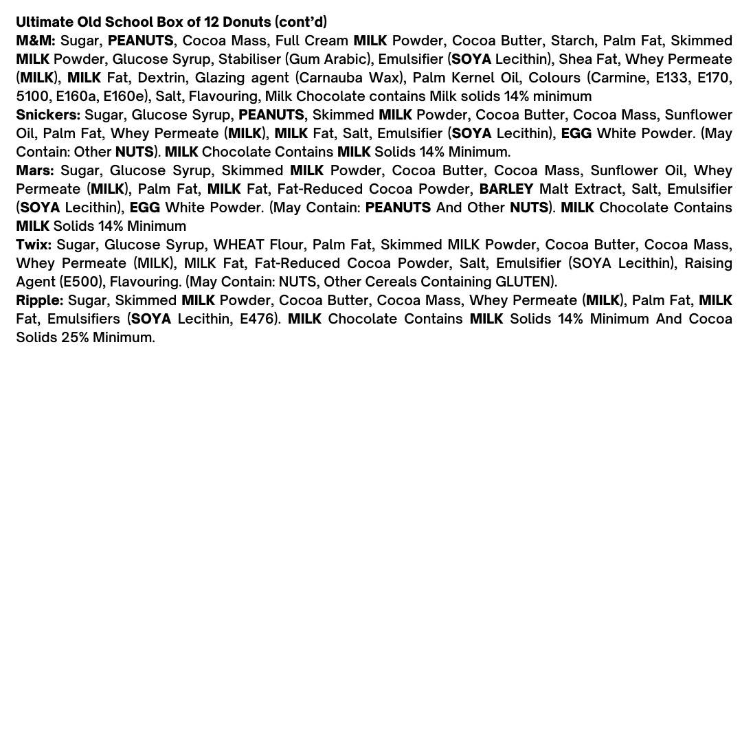 The Ultimate Old School Box of 12 Donuts Black Box Donuts