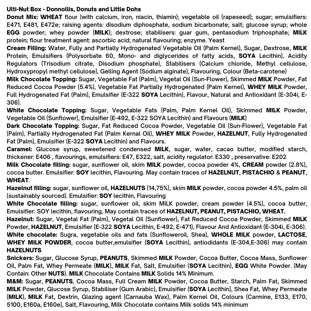 The Ulti-Nut Box - Donnollis, Donuts and Little Dohs Black Box Donuts