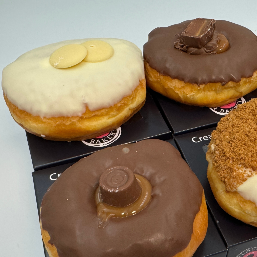 The Classic & Caramel Box - 6 Donuts Black Box Donuts