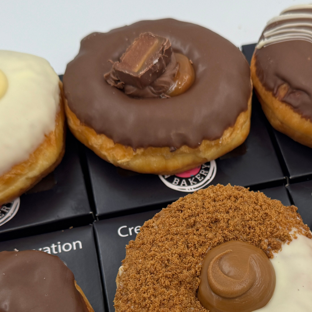 The Classic & Caramel Box - 6 Donuts Black Box Donuts