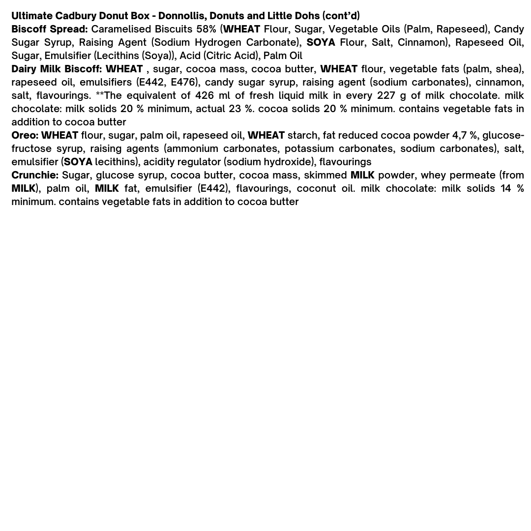 The Ultimate Cadbury Donut Box - Donnollis, Donuts and Little Dohs Black Box Donuts