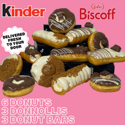 The Ultimate Kinder & Biscoff Box - Donnollis, Donuts and Donut Bars Black Box Donuts