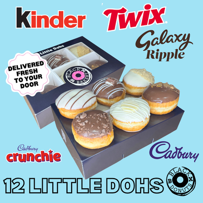 Box of 12 Little Doh’s Black Box Donuts